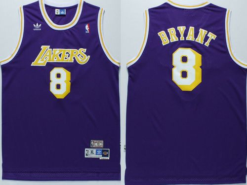 Men's Los Angeles Lakers #8 Kobe Bryant Purple NBA Throwback Stitched Jersey